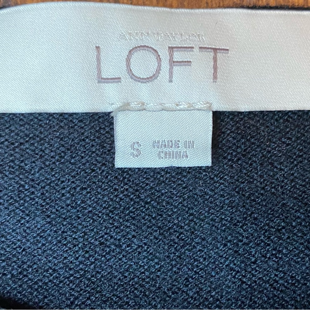 Ann Taylor Loft Black Gray Sweater Dress Sz Small - Picture 6 of 7
